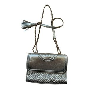 Tory Burch Metallic Crossbody Bag with Chain Strap